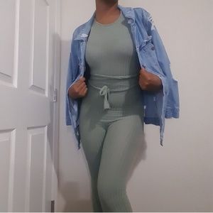 Light green jumpsuit from fashion nova